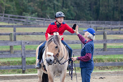 High five during a ride at MTR